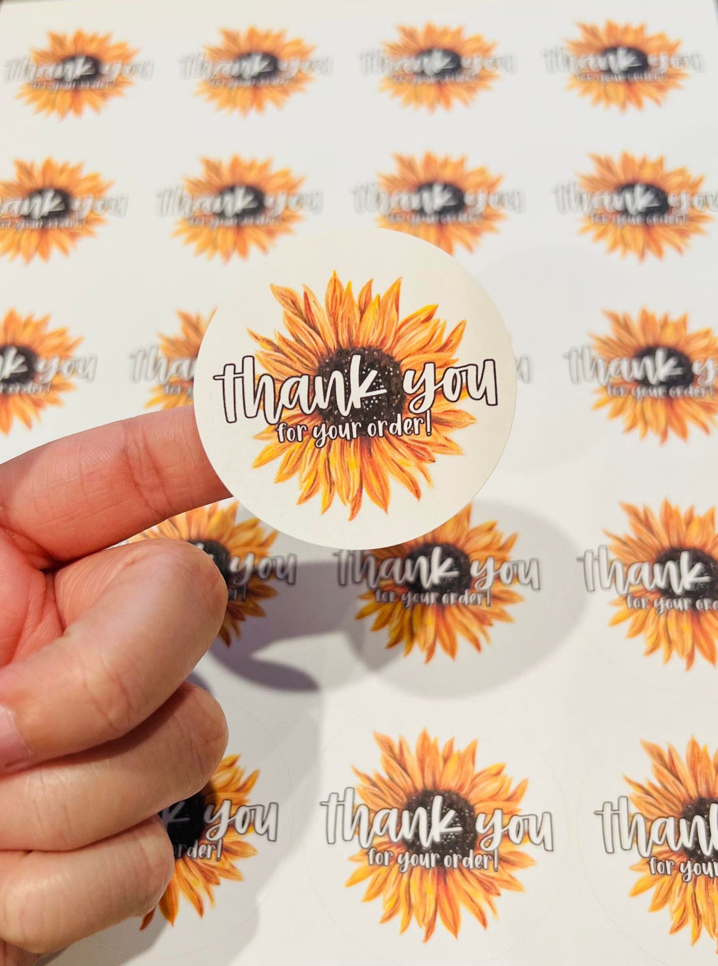 #86 thank you sunflower 2 inch circles