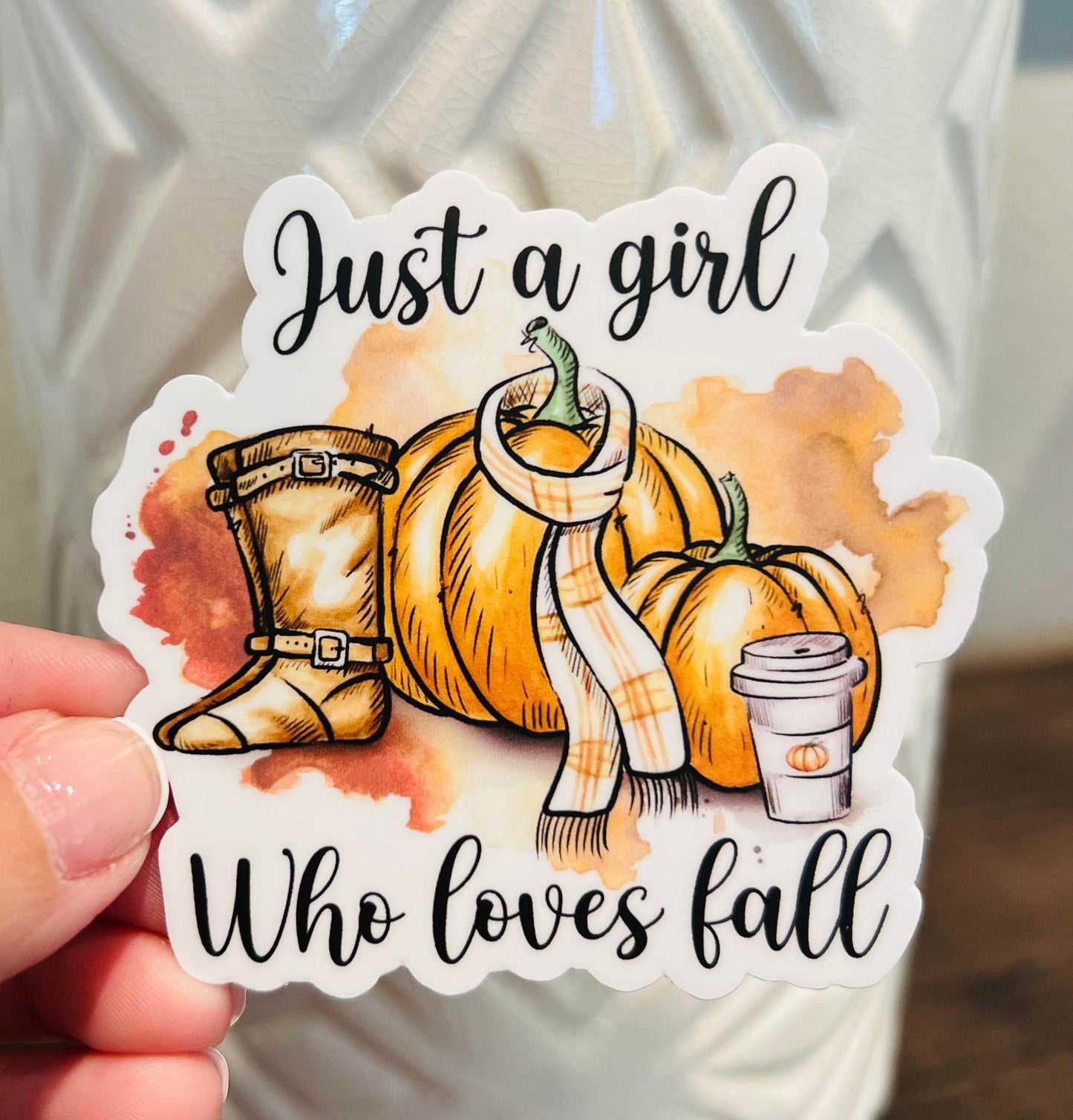 #32 Just a girl who loves fall Vinyl Sticker