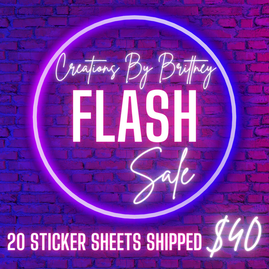 Flash Sale - 20 Sticker Sheets! Can Be Custom or ANY stickers in my shop! *Excludes Vinyl