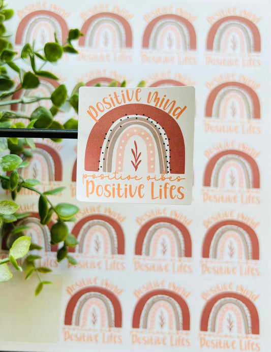 #03 Positive Mind Positive Vibe Positive Life 2x2 Square Stickers