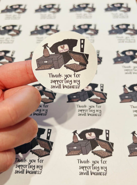 #100 thank you for supporting my small business 2 inch stickers