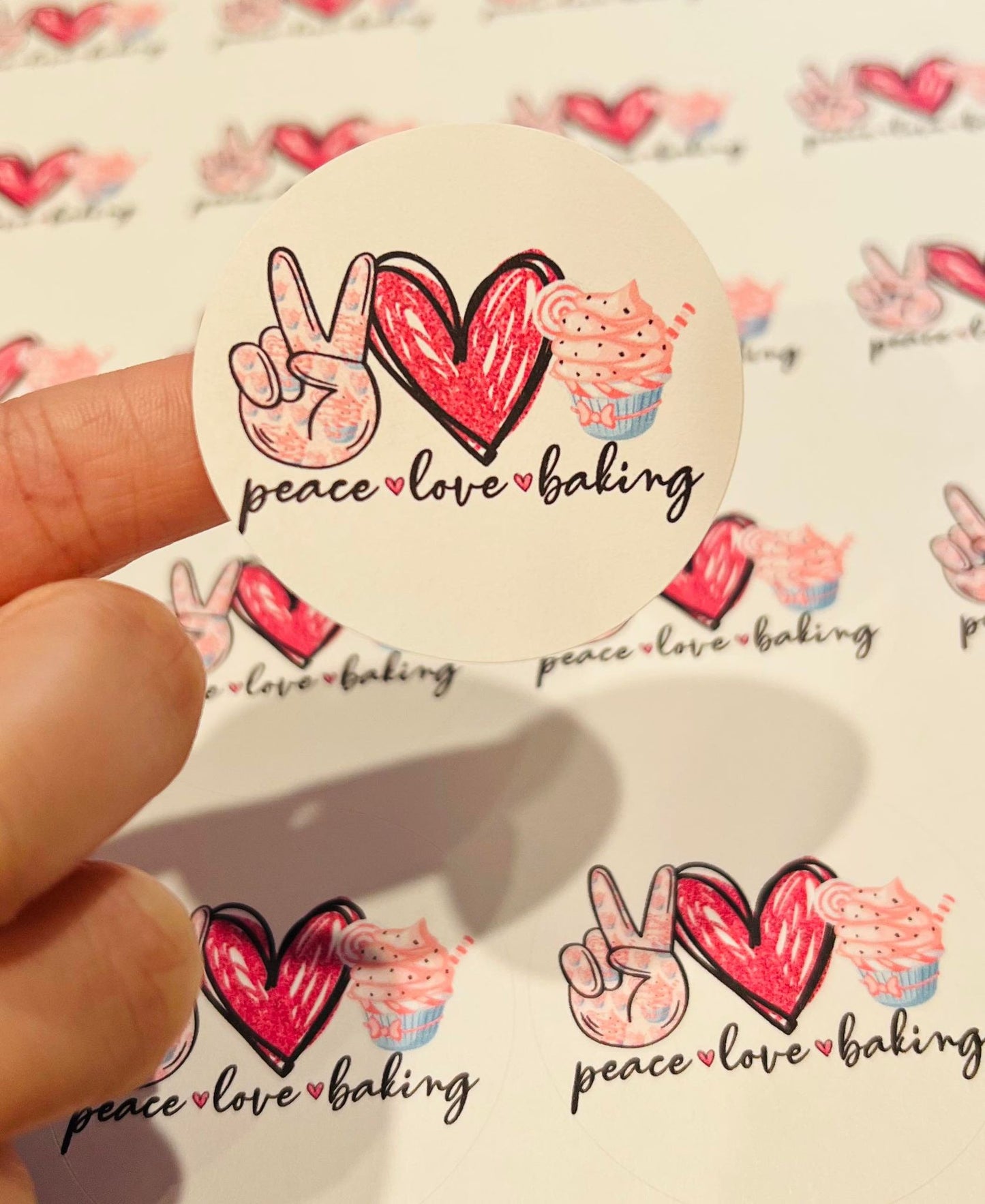 #102 peace love baking 2 inch circles