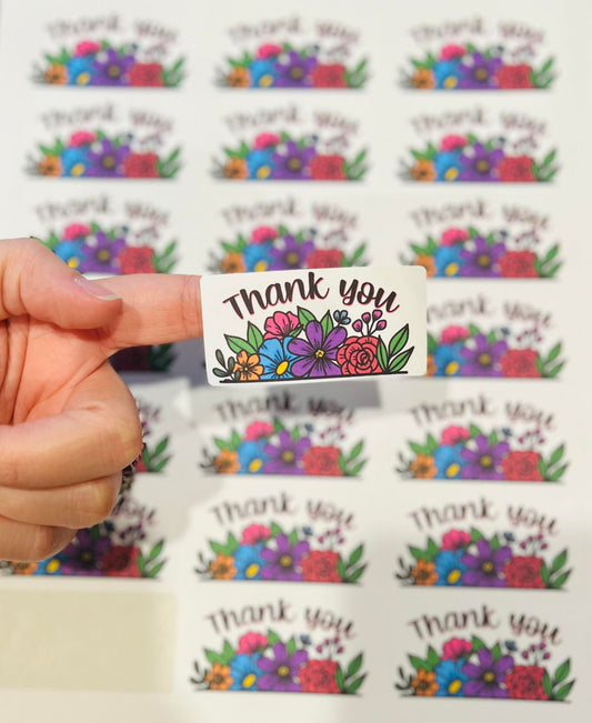 #141 new thank you flowers! 2.5x1.25