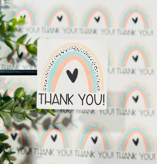#16 Thank you rainbow 2x2 Square Stickers