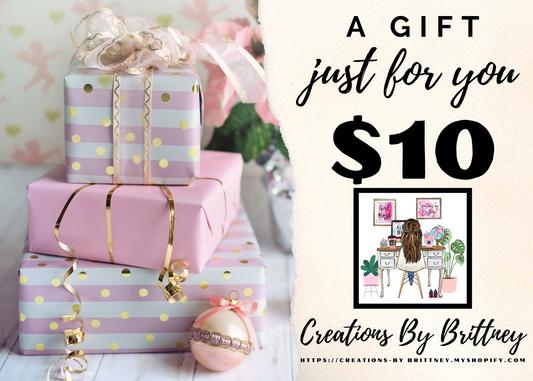 Digital Gift Cards - Creations By Brittney