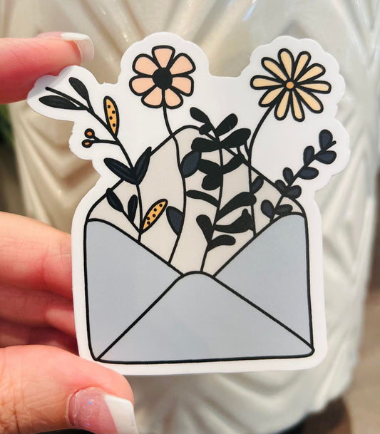 #23 Envelope Flowers Vinyl Sticker