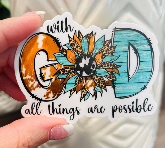 #20 With God all things are possible Vinyl Sticker
