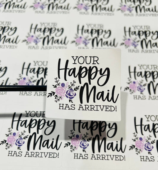 480 Your happy mail has arrived purple flowers 2x2
