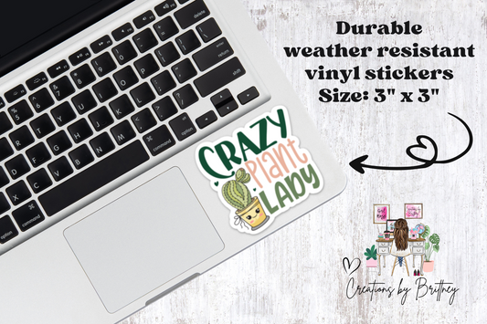 #34 Crazy Plant Lady Vinyl Sticker
