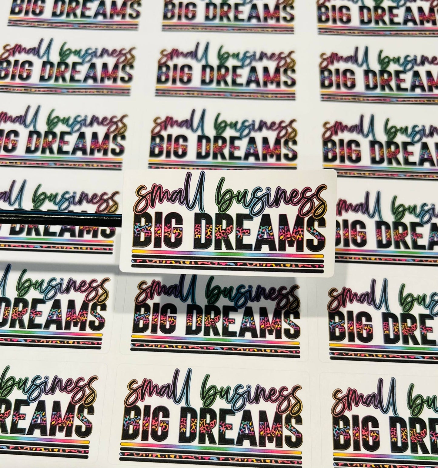 #530 small business big dreams rainbow leopard 2.5x1