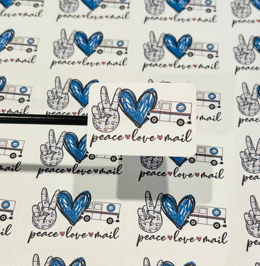 #599 - Peace Love Mail - 1.75x1.25