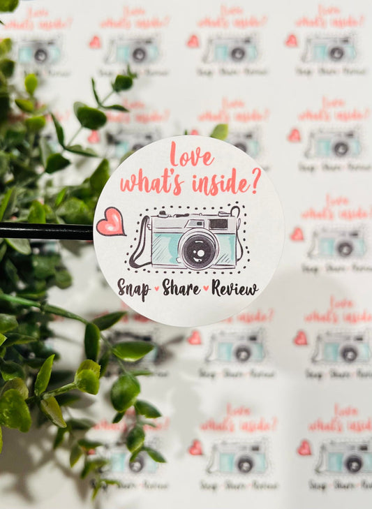 #65 Love whats inside snap,share,review 2 inch circles