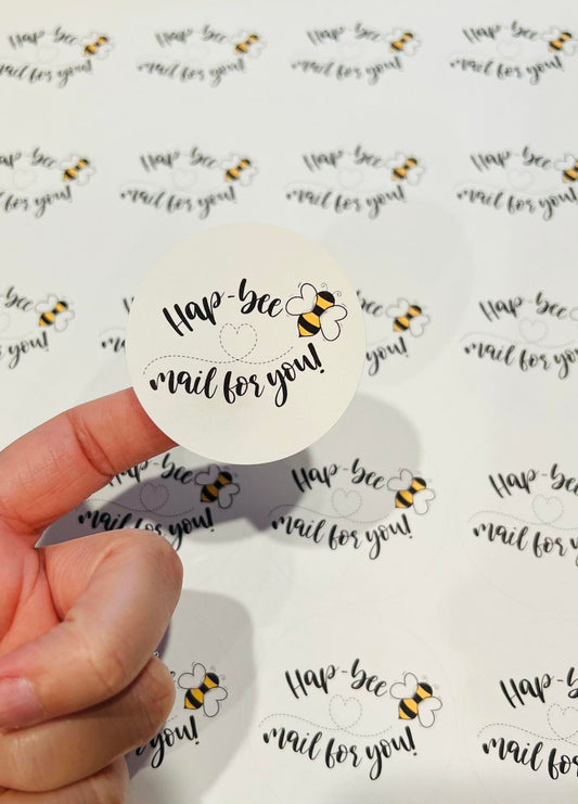 #84 Happy Bee Mail 2 inch circles